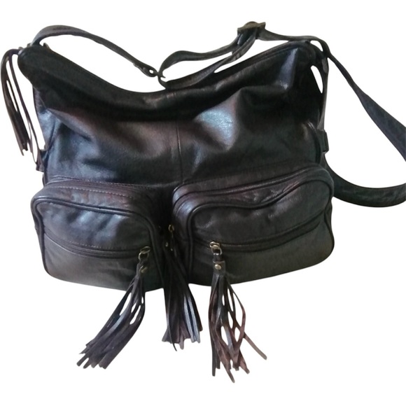 Genuine leather crossbody messenger bag - Picture 1 of 12